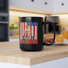 Load image into Gallery viewer, Mr. T-RUMP Parody Black Mug, 15oz