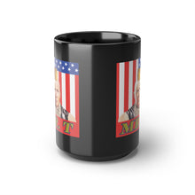 Load image into Gallery viewer, Mr. T-RUMP Parody Black Mug, 15oz