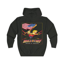 Load image into Gallery viewer, Donald Trump Flash Gordon 80’s Mashup Premium Unisex Hooded Zip Sweatshirt