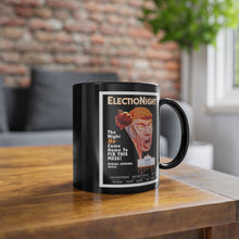 Load image into Gallery viewer, ElectioNight ’16 Halloween Trump Horror Parody Black Mug, 11 oz