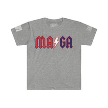 Load image into Gallery viewer, MAϟGA Trump Rock Parody Unisex Softstyle T-Shirt