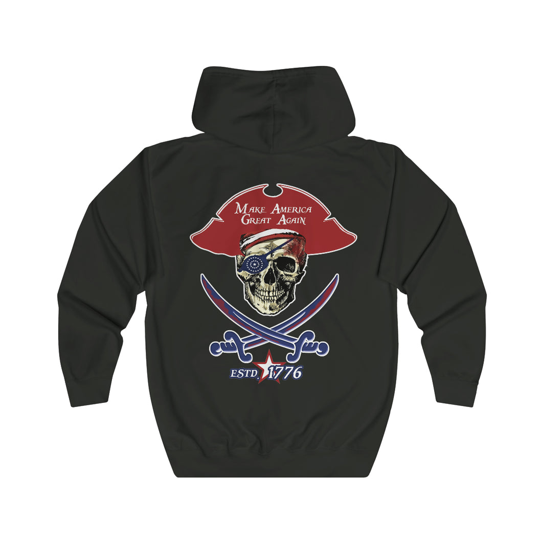 MAGA Pirate Premium Unisex Hooded Zip Sweatshirt