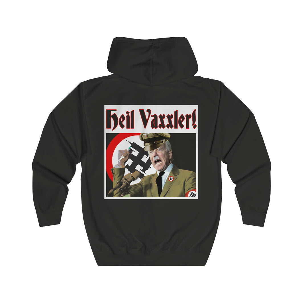 Heil Vaxxler! Presidential Parody Premium Unisex Hooded Zip Sweatshirt