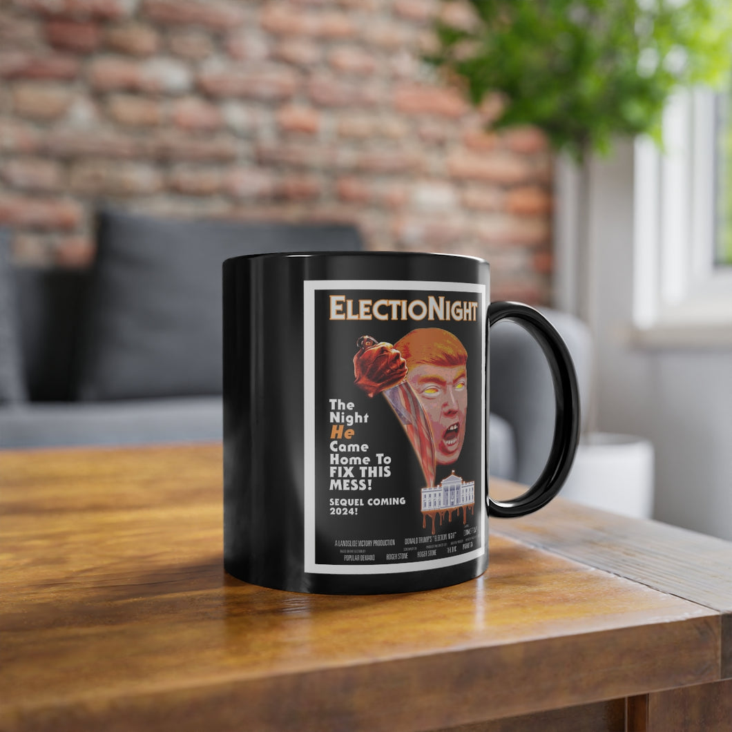 ElectioNight ’16 Halloween Trump Horror Parody Black Mug, 11 oz