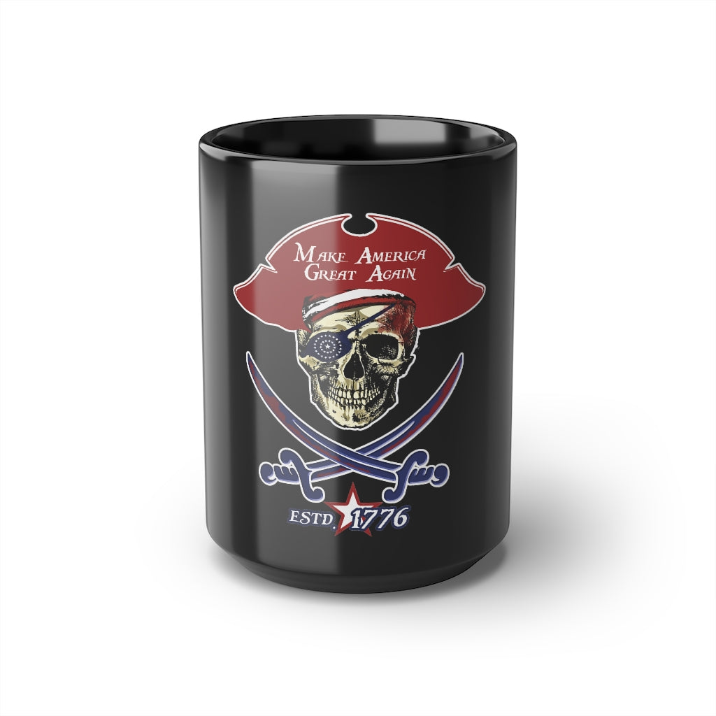 MAGA Pirate Black Mug, 15oz