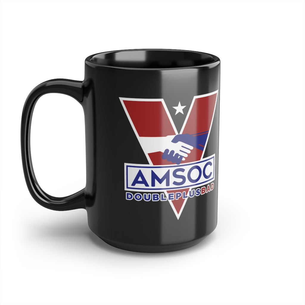 American Socialism AMSOC 1984 Parody Black Mug, 15oz