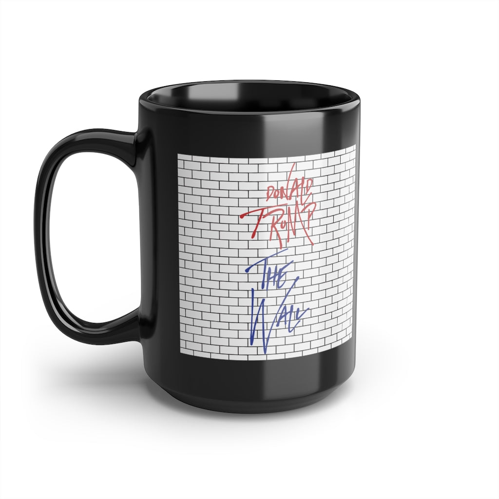 Trump’s The Wall Pink Floyd Parody Black Mug, 15oz